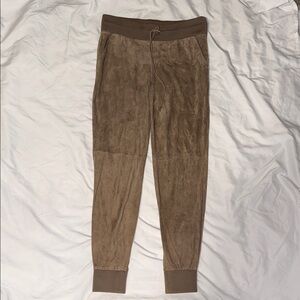 Ralph Lauren Purple Label Brown  Suede Leather Joggers size 4 LNC